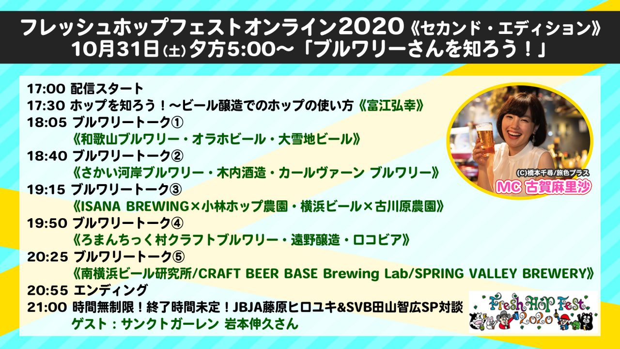 FHFオンライン2020 「ブルワリーさんを知ろう!」 10/31(土)17時より生配信